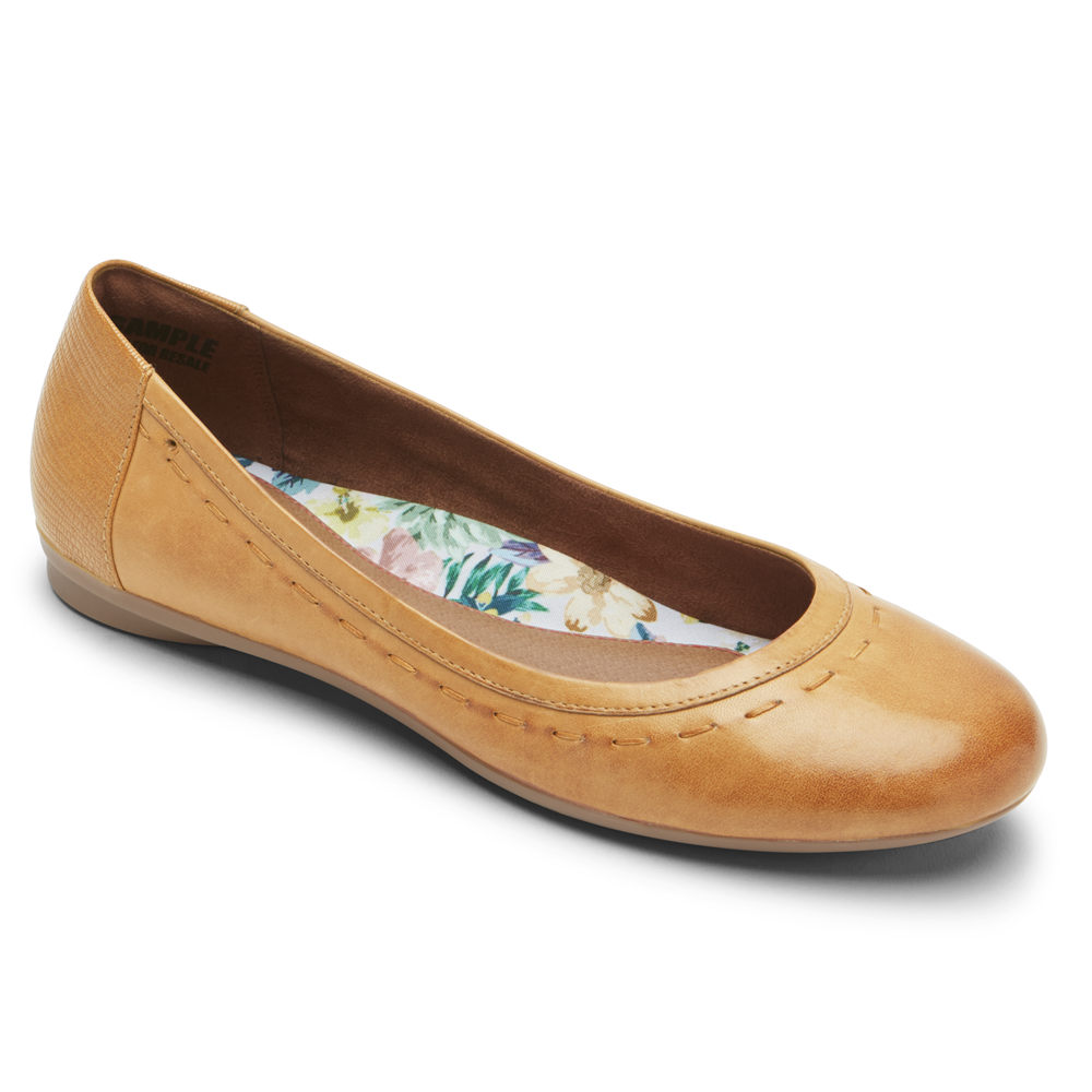 Rockport Flats For Womens Yellow - Cobb Hill Maiika Ballet - TA3275041